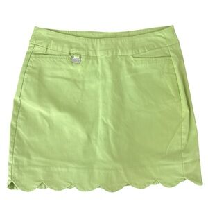 Lulu-B Scallop Hem Skort Skirt in Lime Green Size 10